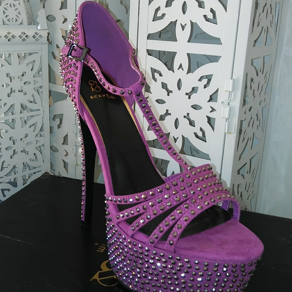 Purple Bling Heels